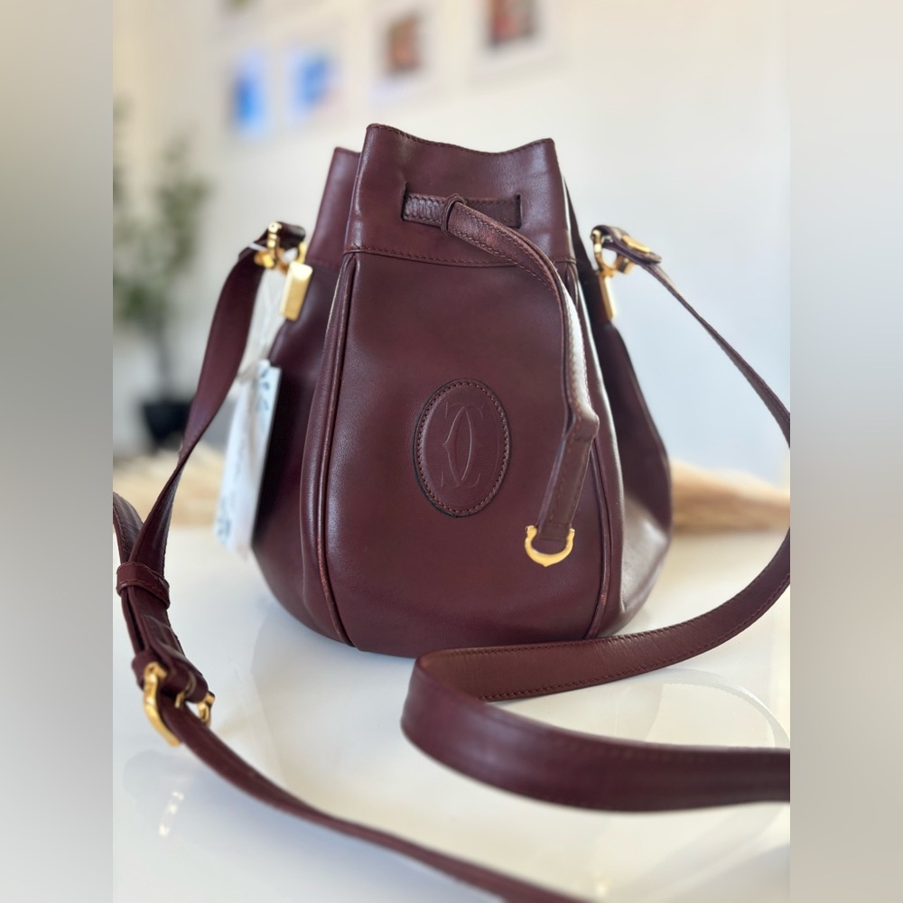 Cartier Must De Cartier Bucket Drawstring Bordeaux